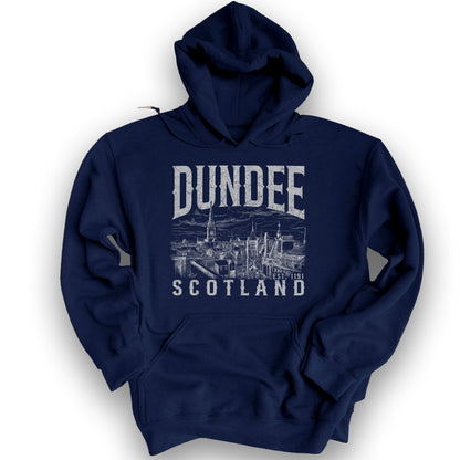 Dundee Scotland Sketch Hoodie - Navy