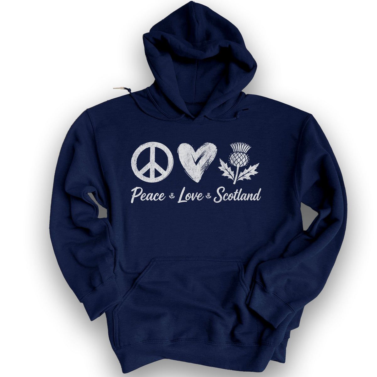 Peace Love Scotland Hoodie - Navy