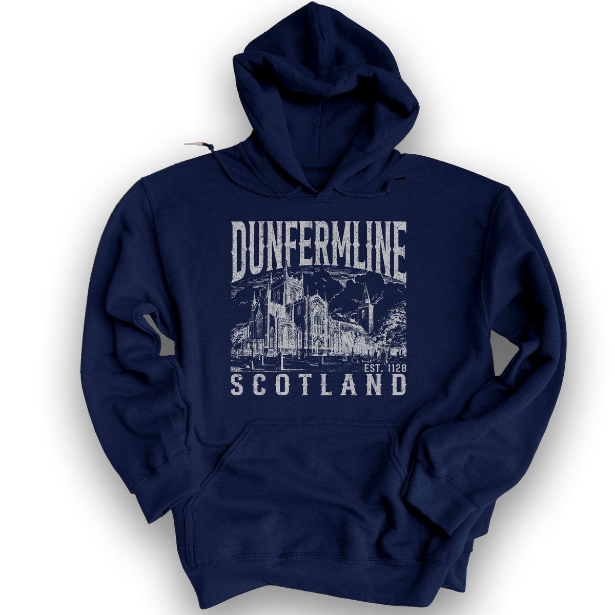 Dunfermline Scotland Sketch Hoodie - Navy
