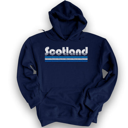Scotland Retro Stripe Hoodie - Navy