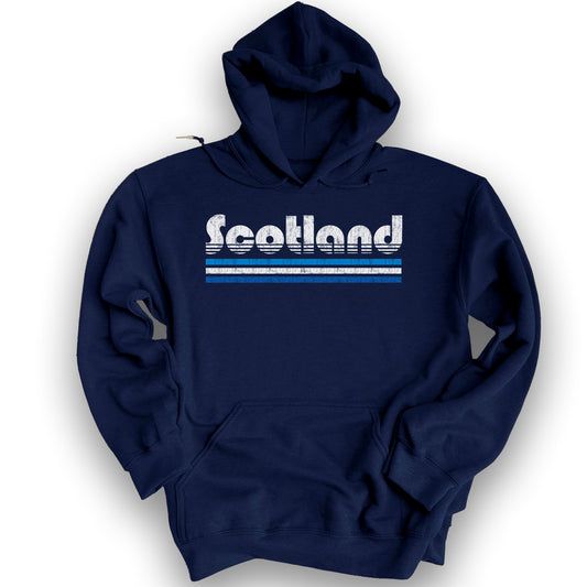 Scotland Retro Stripe Hoodie - Navy