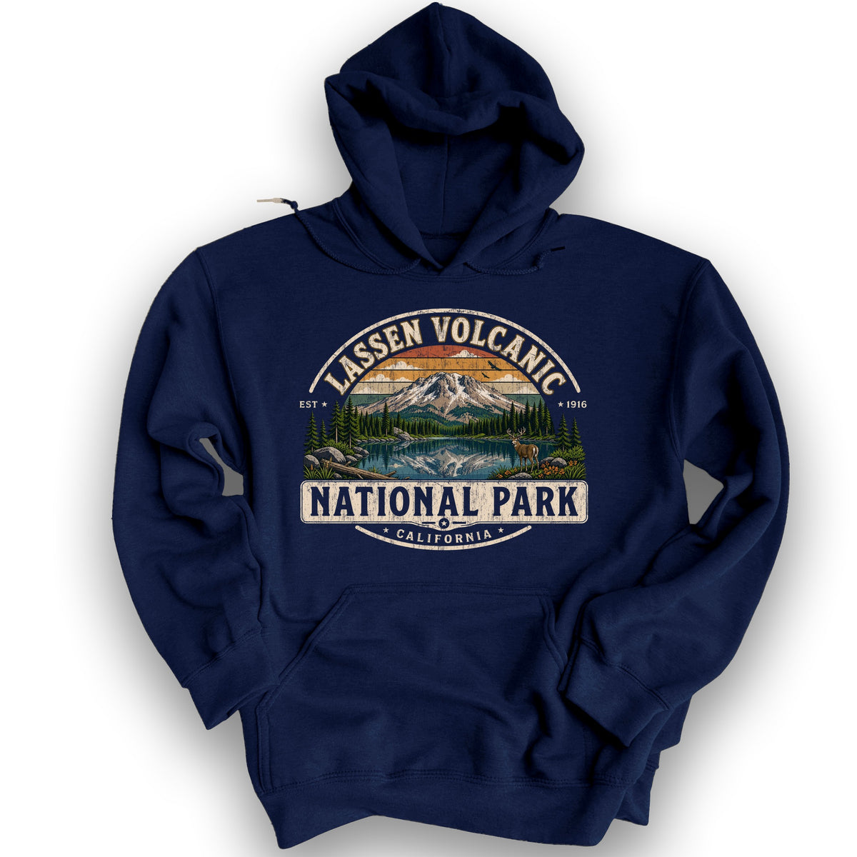 Lassen Volcanic Medallion Hoodie - Navy