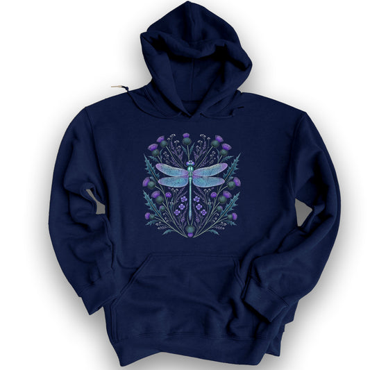 Dragonfly Thistle Hoodie - Navy