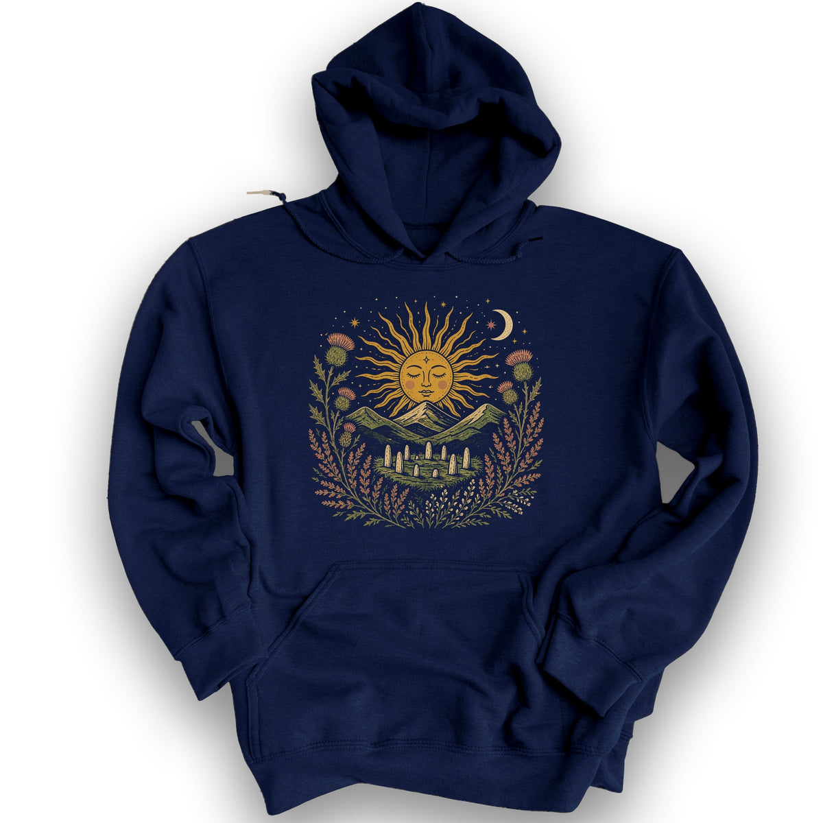 Celestial Standing Stones Hoodie - Navy