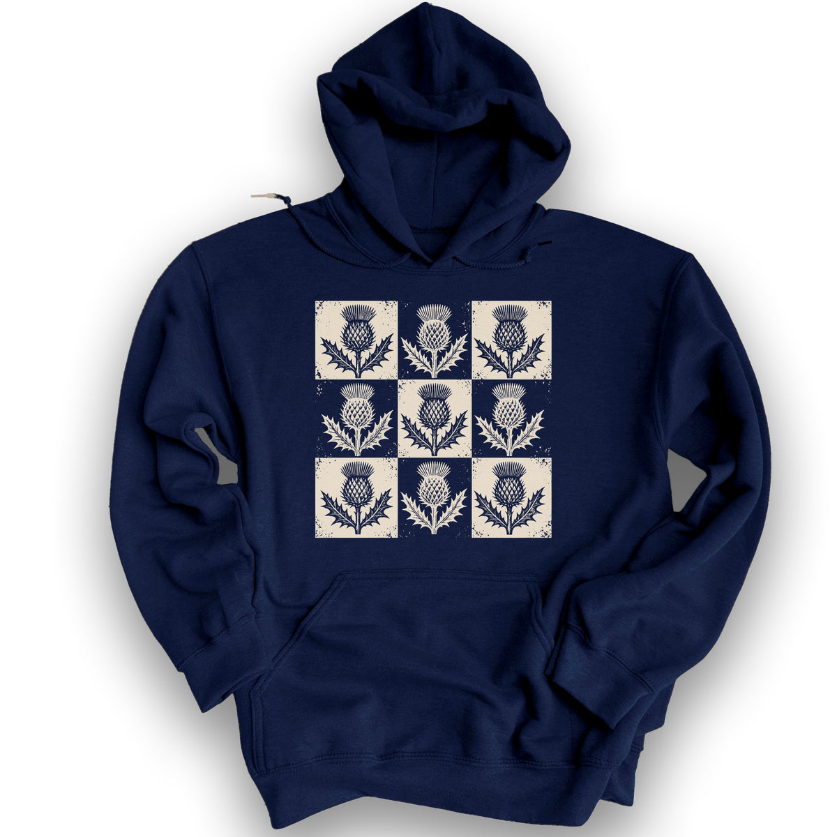 Thistle Box Pattern Hoodie - Navy