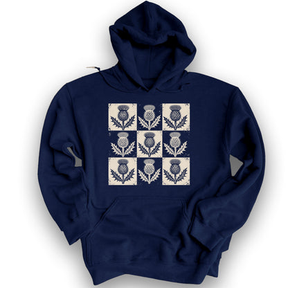 Thistle Box Pattern Hoodie - Navy