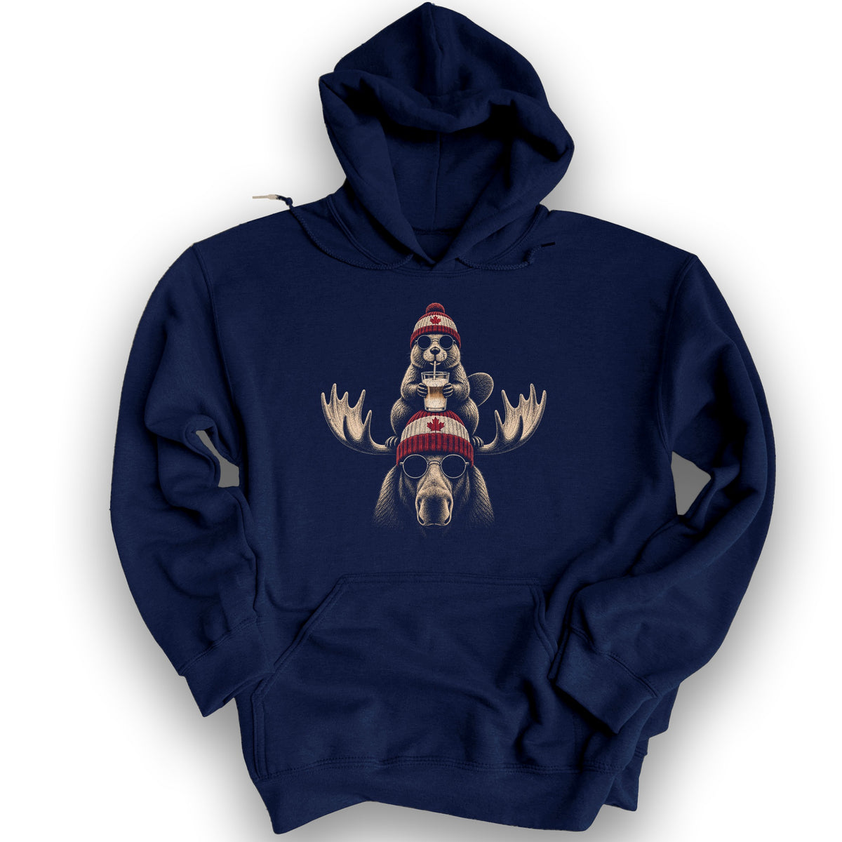 Beaver Moose Canada Hoodie - Navy