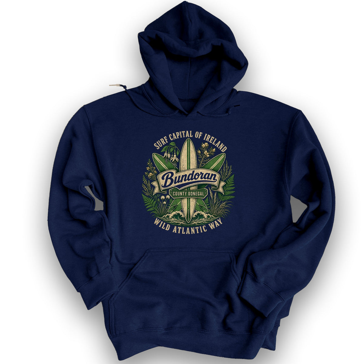 Bundoran Surf Capital Hoodie - Navy