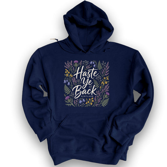 Haste Ye Back Scotland Hoodie - Navy