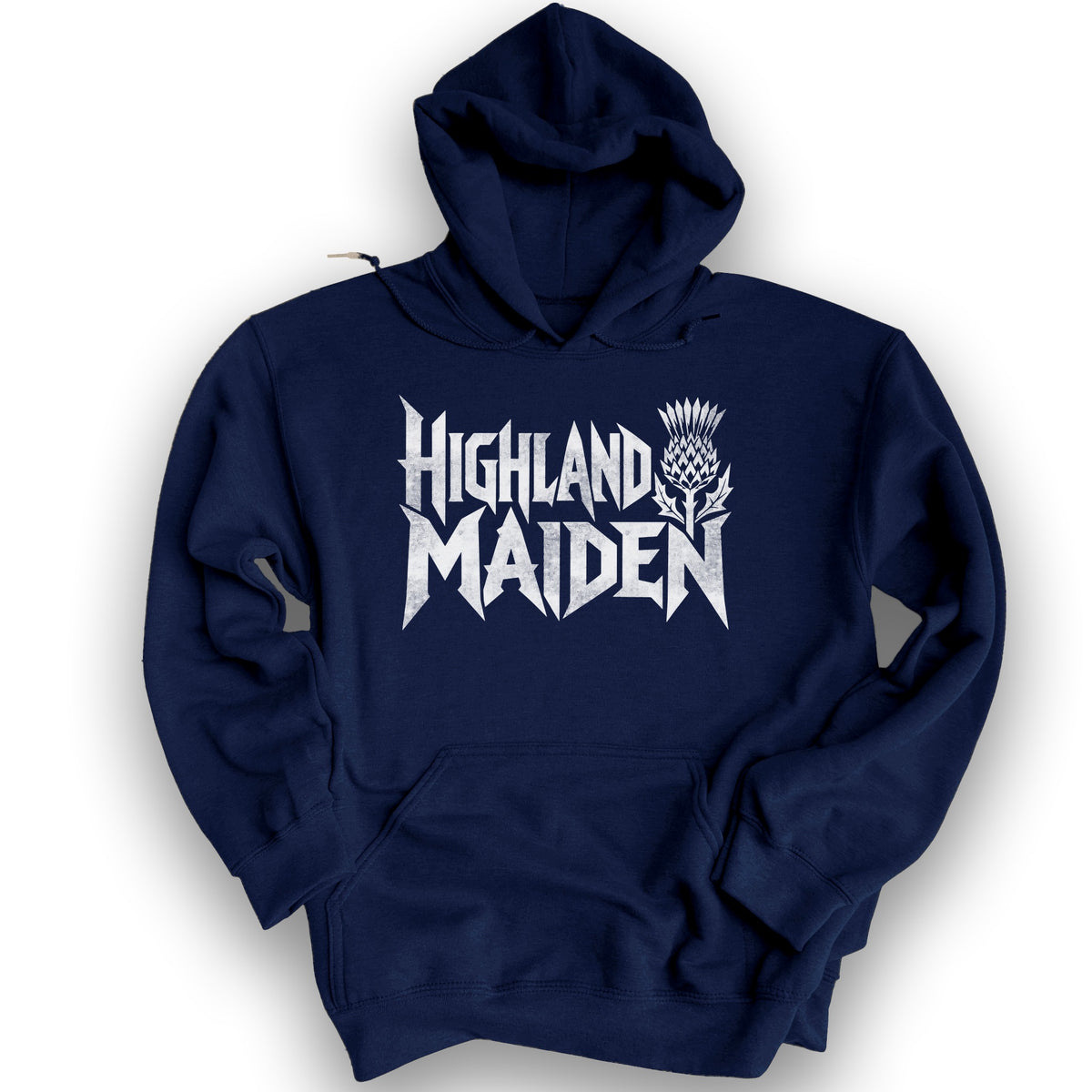 Highland Maiden Thistle Hoodie - Navy