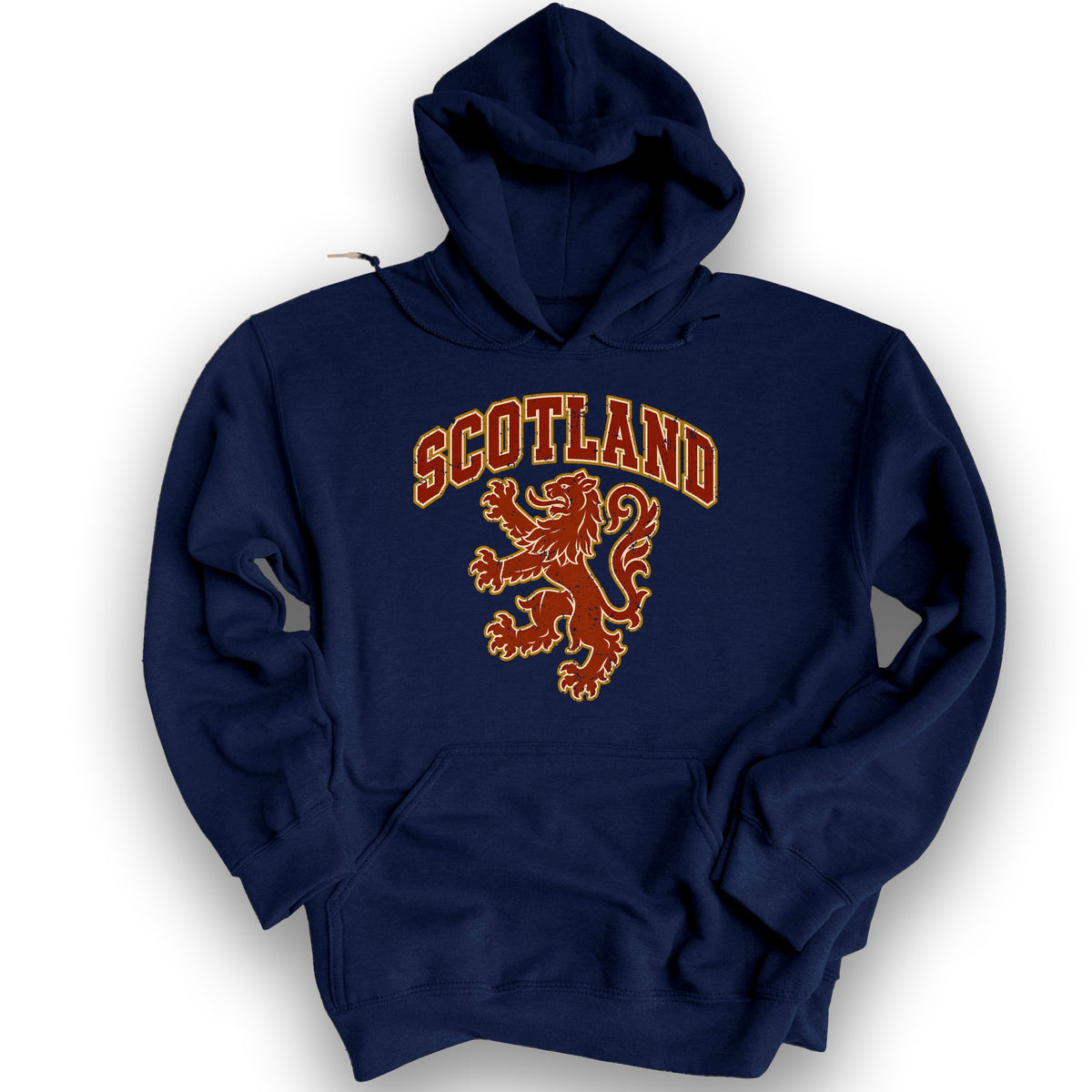 Red Vintage Rampant Lion Hoodie - Navy