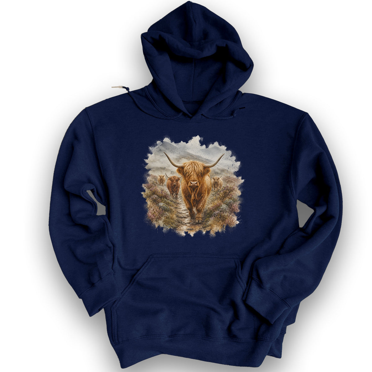 Watercolor Coos Hoodie - Navy
