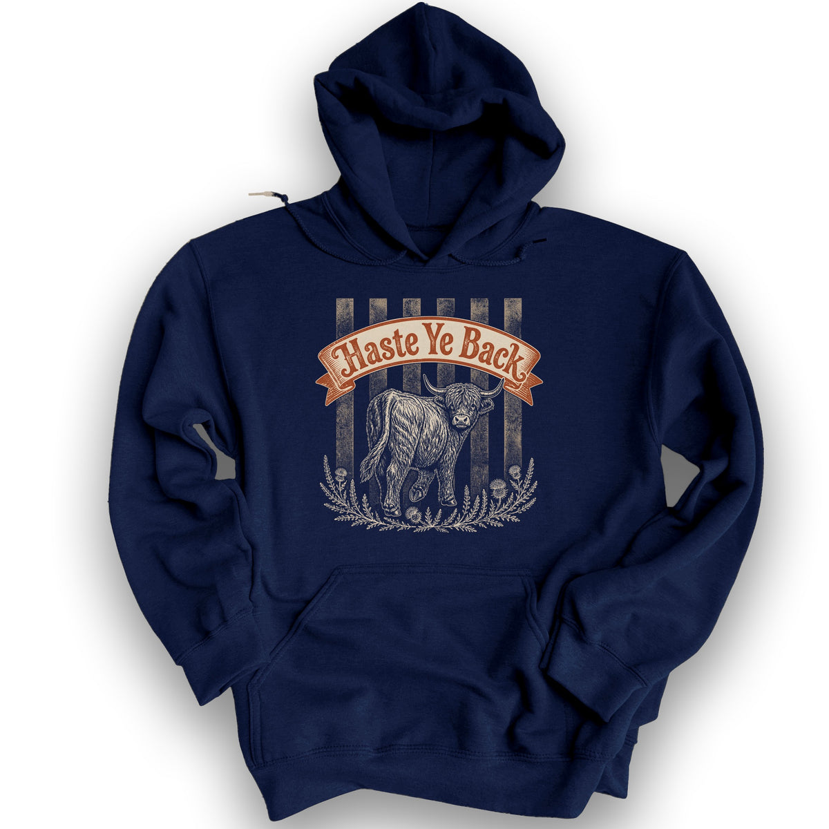 Haste Ye Back Coo Hoodie - Navy