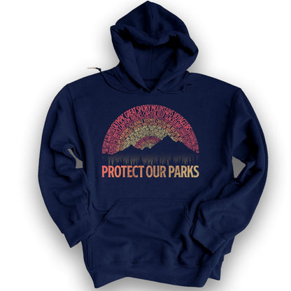 Protect Our Parks Word Art Hoodie - Navy