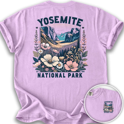 Yosemite National Park "Wildflower" Front/Back Print T-Shirt - Orchid