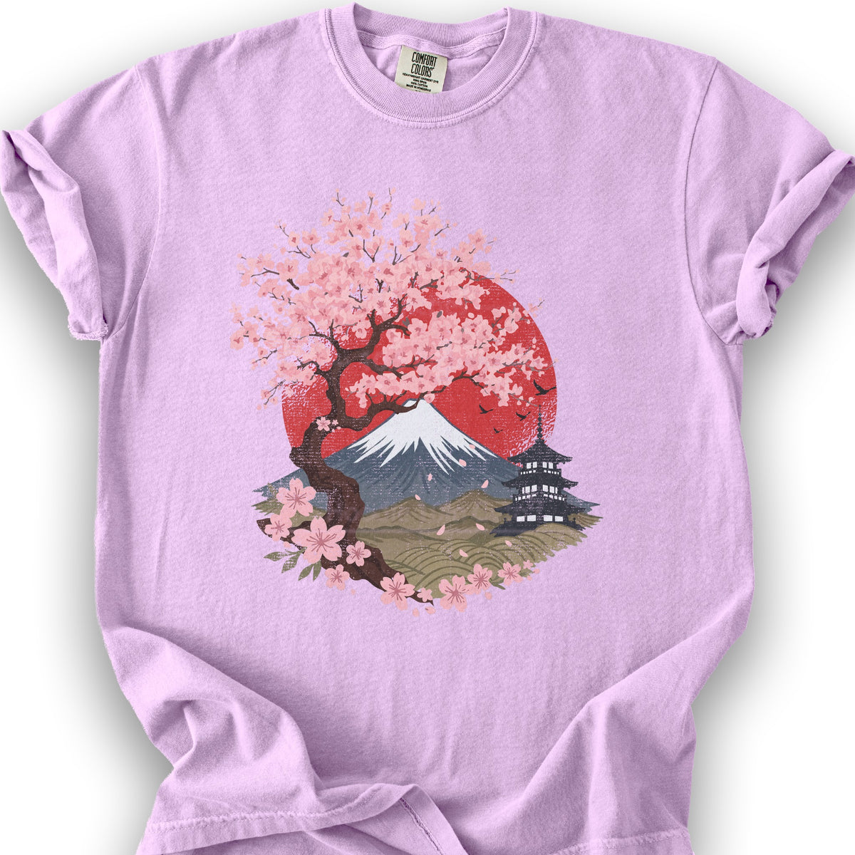 Mount Fuji Cherry Blossoms T-Shirt - Orchid