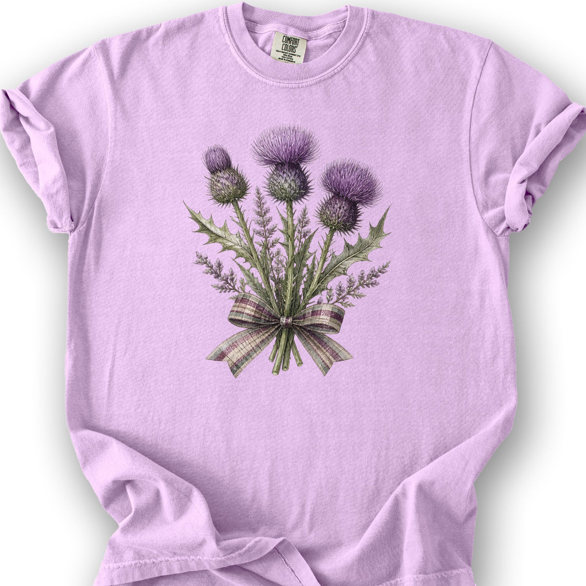 Thistle Bouquet Ribbon T-Shirt - Orchid
