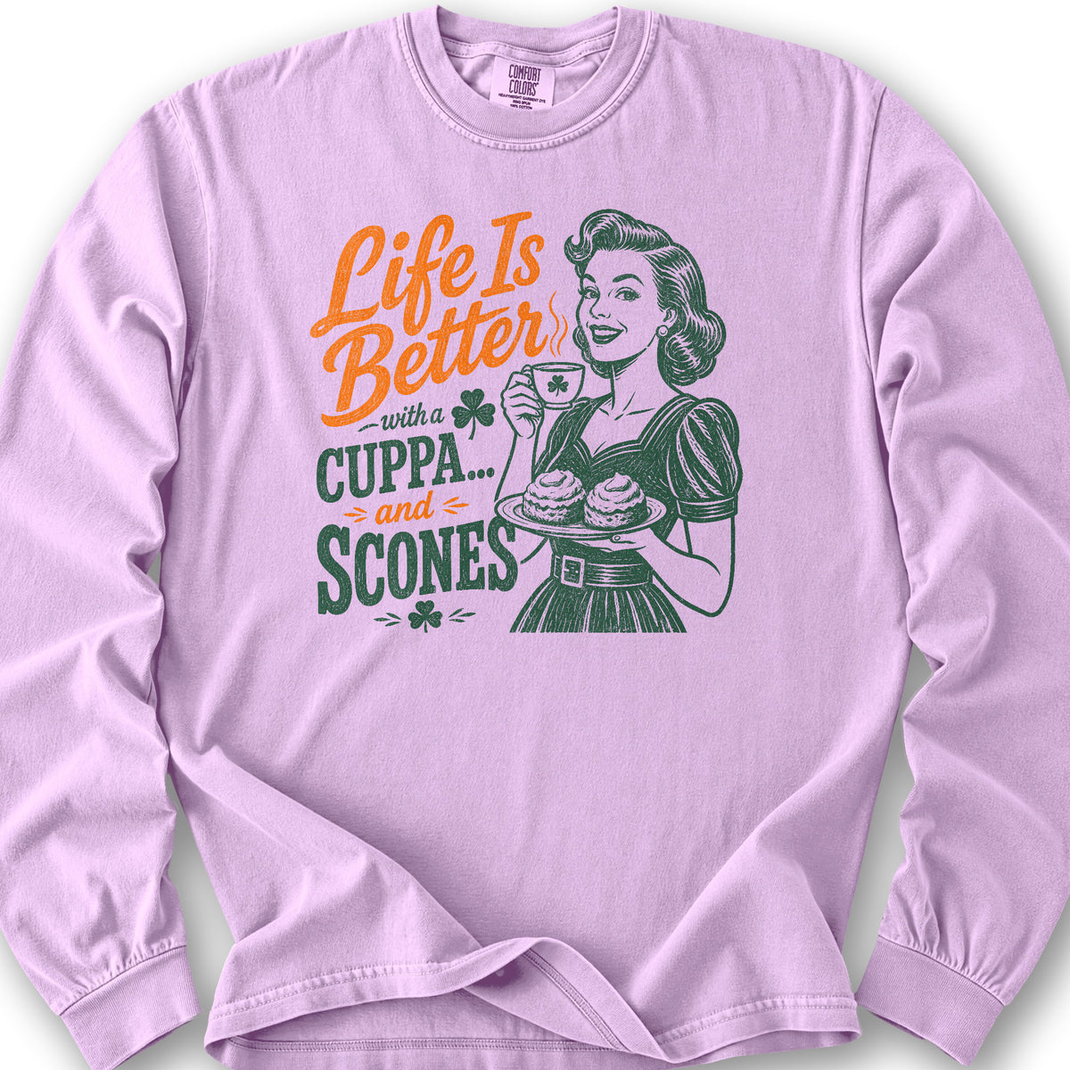 Cuppa Scones Long Sleeve Shirt - Orchid