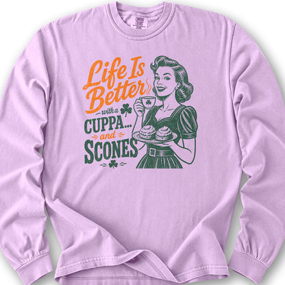 Cuppa Scones Long Sleeve Shirt - Orchid