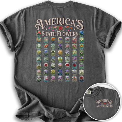 America's State Flowers T-Shirt - Pepper