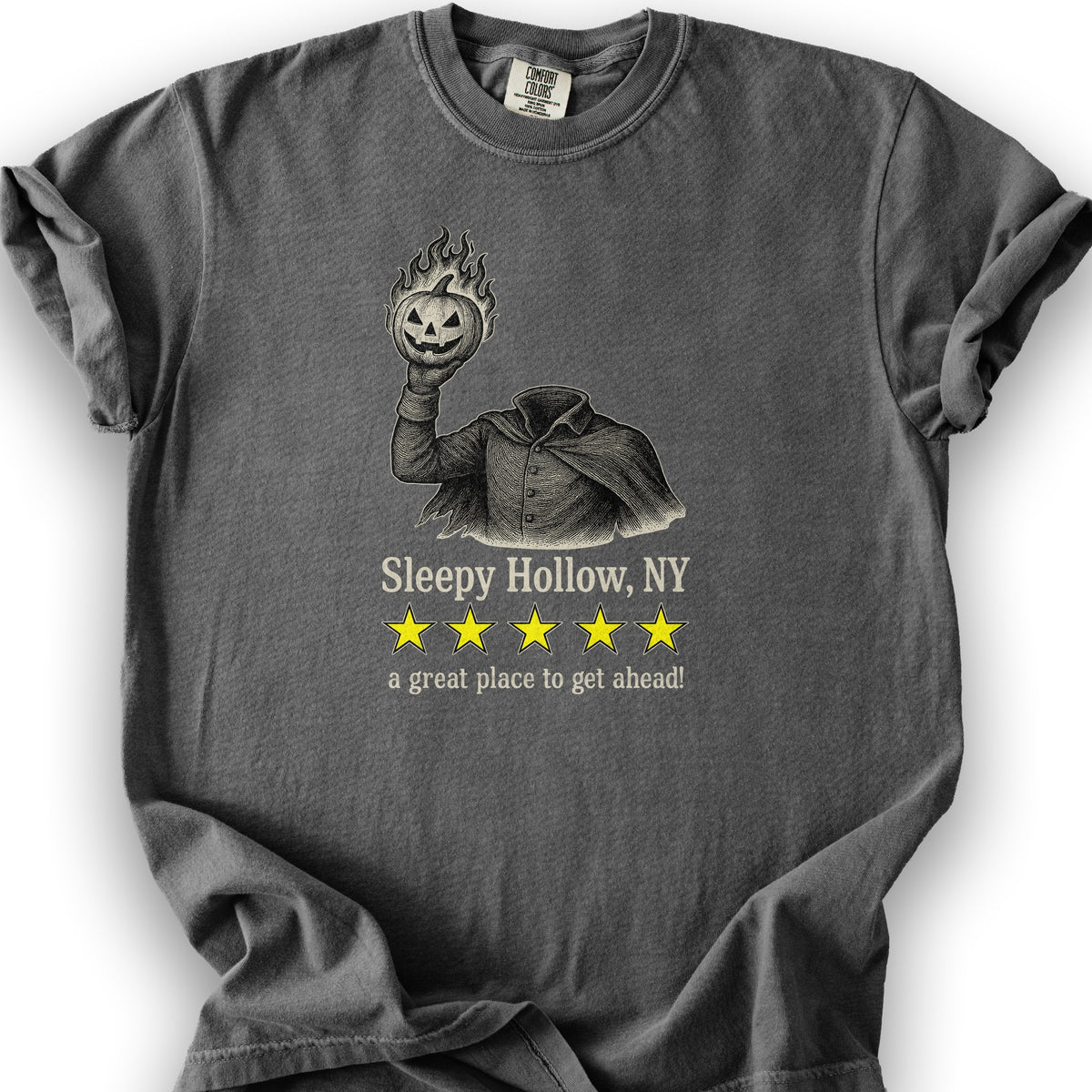 Sleep Hollow NY "5 Star Review" T-Shirt - Pepper