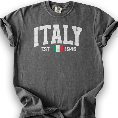 Italy Varsity Flag T-Shirt - Pepper