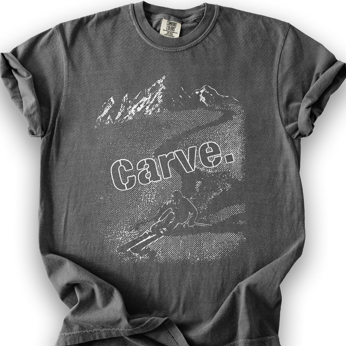 Carve Ski Print T-shirt - Pepper