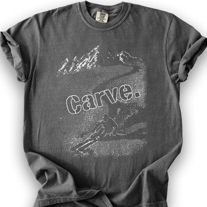 Carve Ski Print T-shirt - Pepper