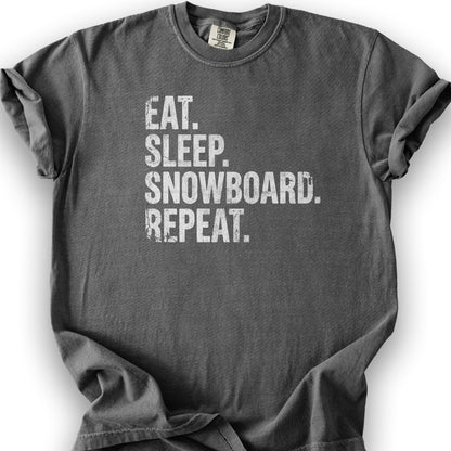 Eat Sleep Snowboard T-shirt - Pepper