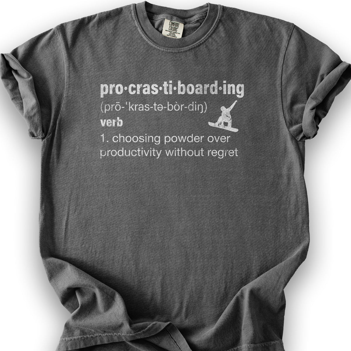 Procrastiboarding Snowboard T-shirt - Pepper