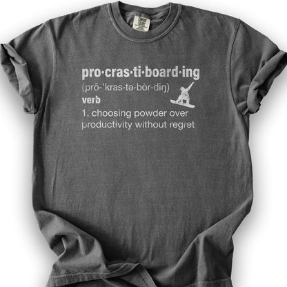 Procrastiboarding Snowboard T-shirt - Pepper