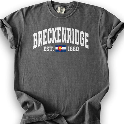 Breckenridge Colorado Varsity T-Shirt - Pepper