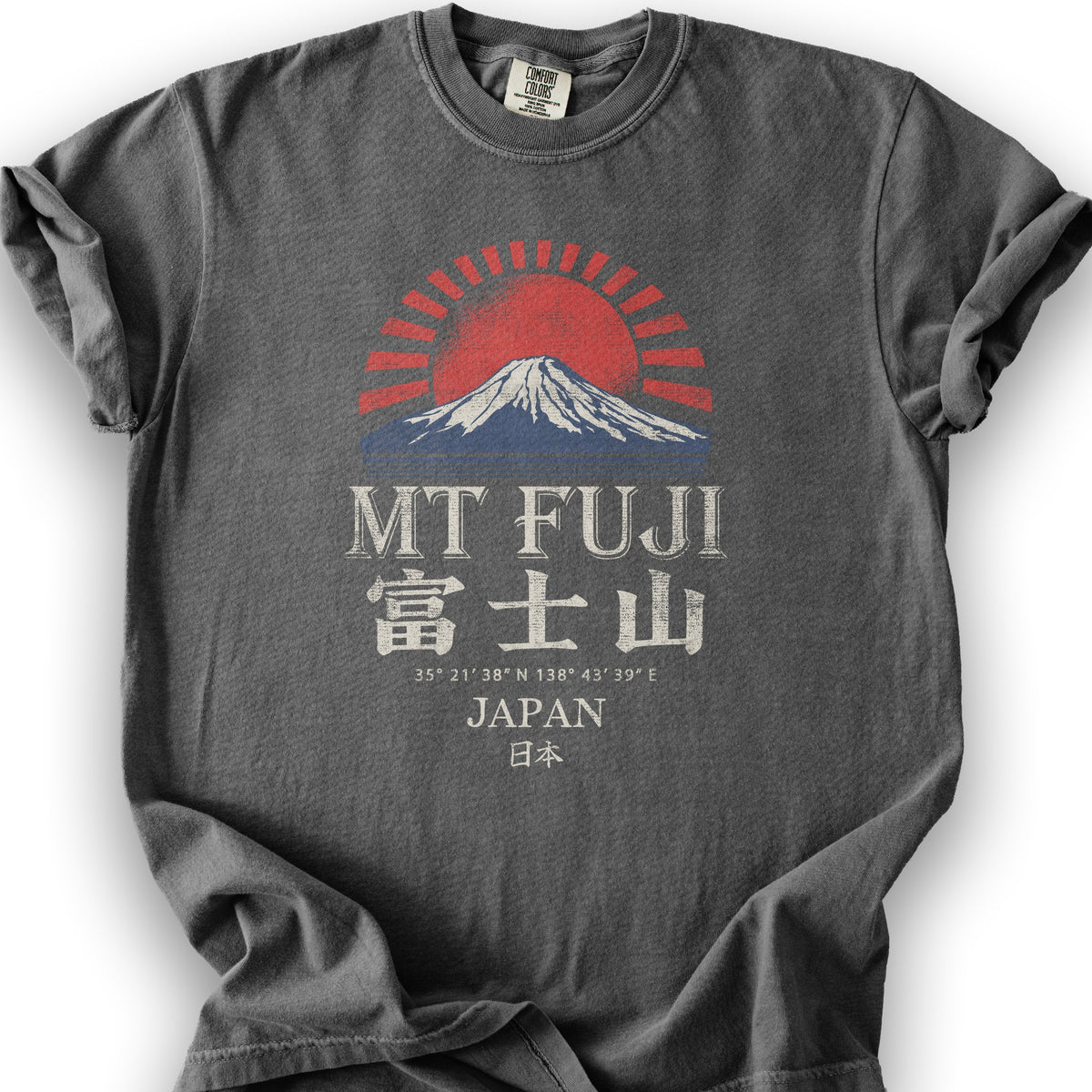 Mount Fuji Rising Sun T-Shirt - Pepper
