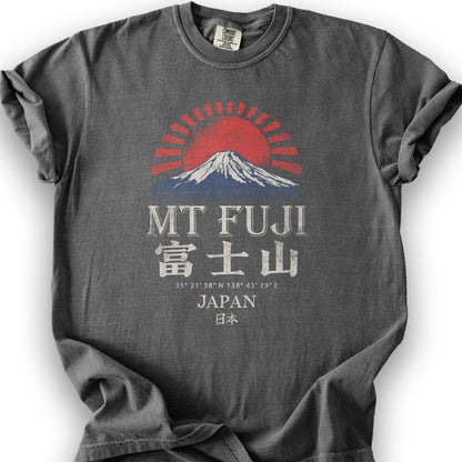 Mount Fuji Rising Sun T-Shirt - Pepper