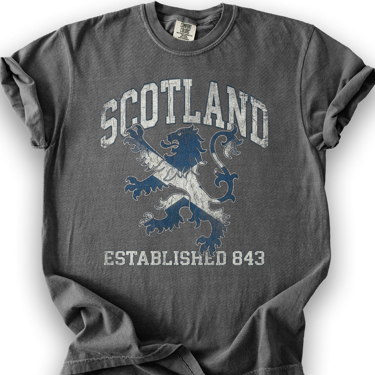 Scotland Saltire Lion T-Shirt - Pepper
