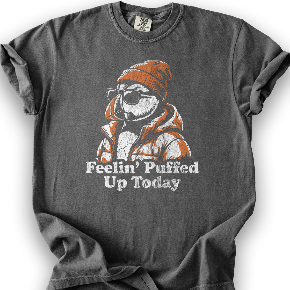 Puffin Puffed Up T-Shirt - Pepper