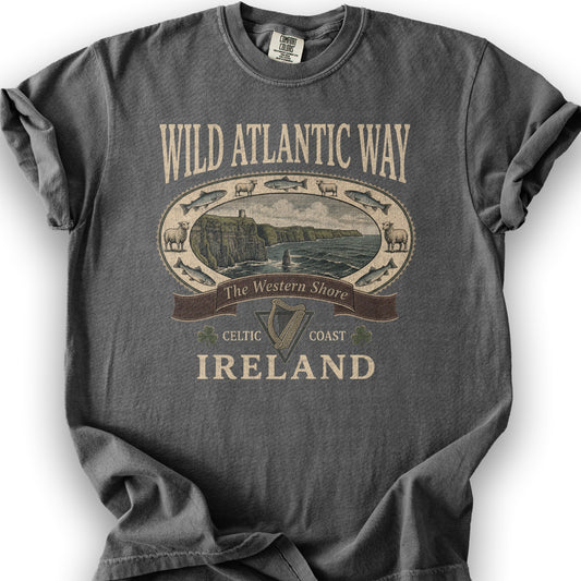 Wild Atlantic Way Heritage T-Shirt - Pepper