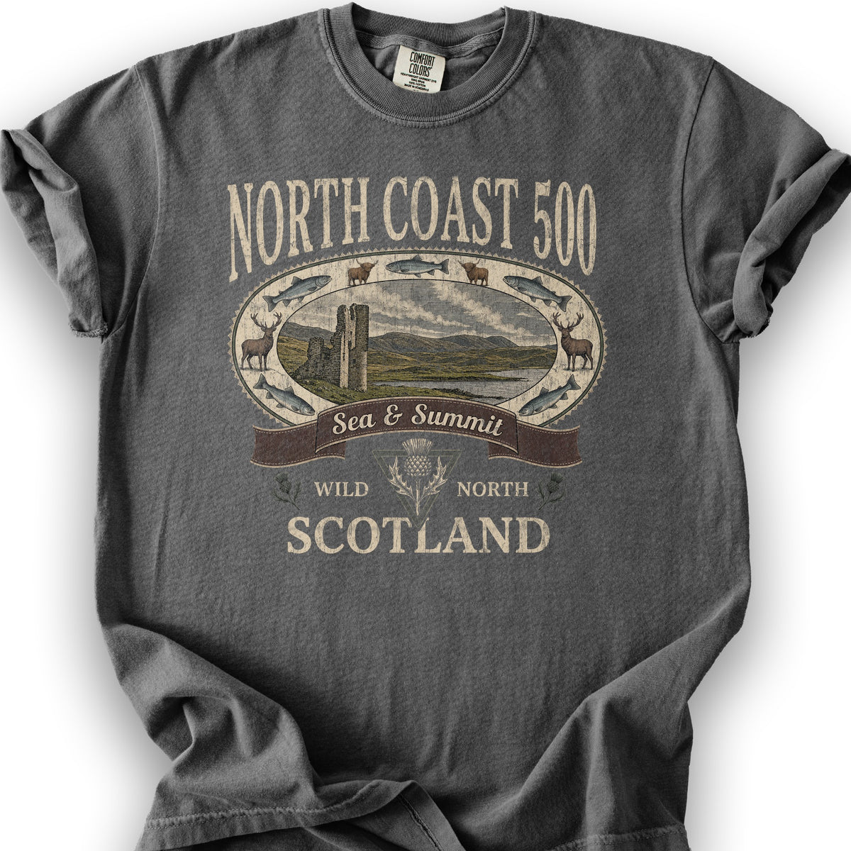 North Coast 500 Heritage T-Shirt - Pepper