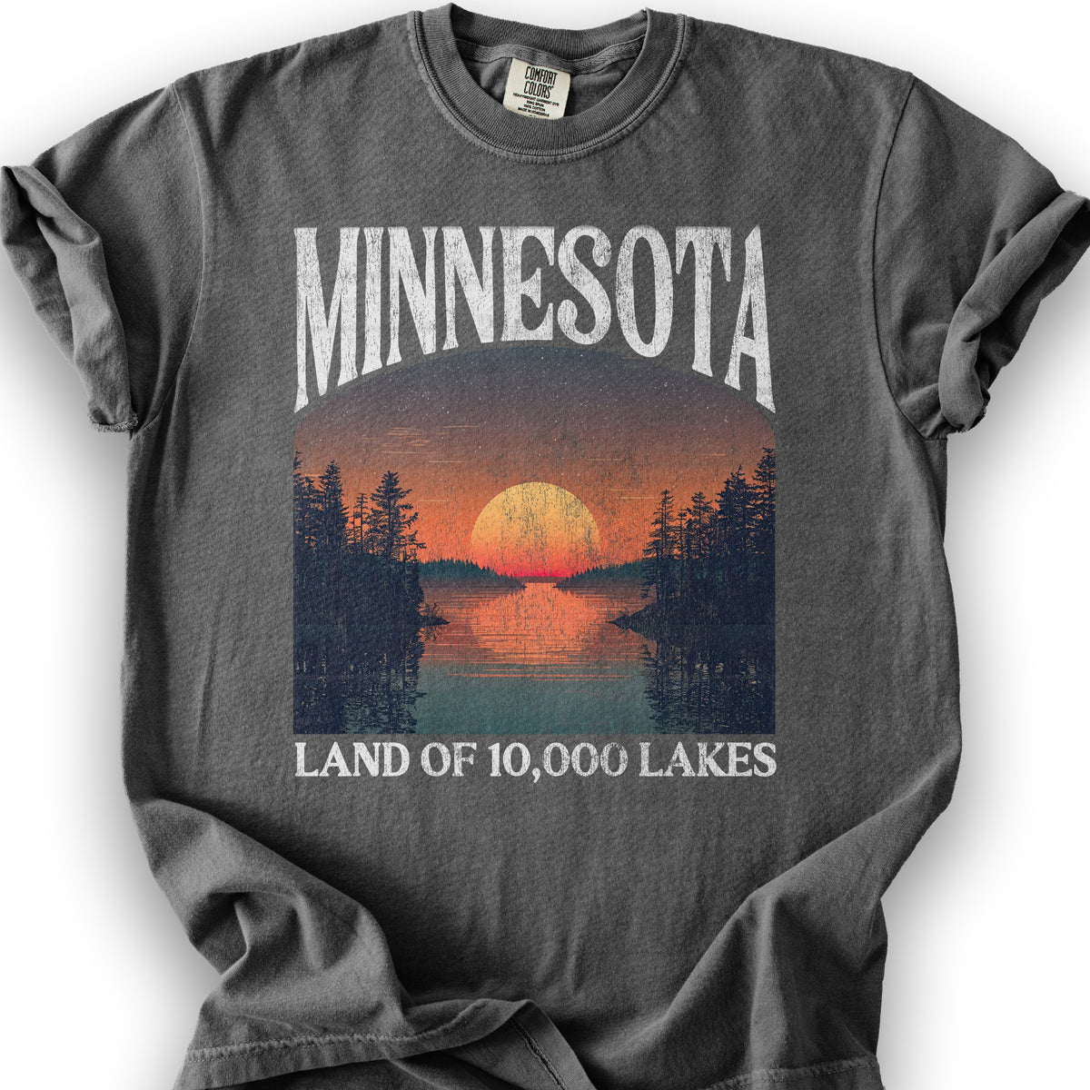 Minnesota 10000 Lakes "Big and Bold" State T-Shirt - Pepper