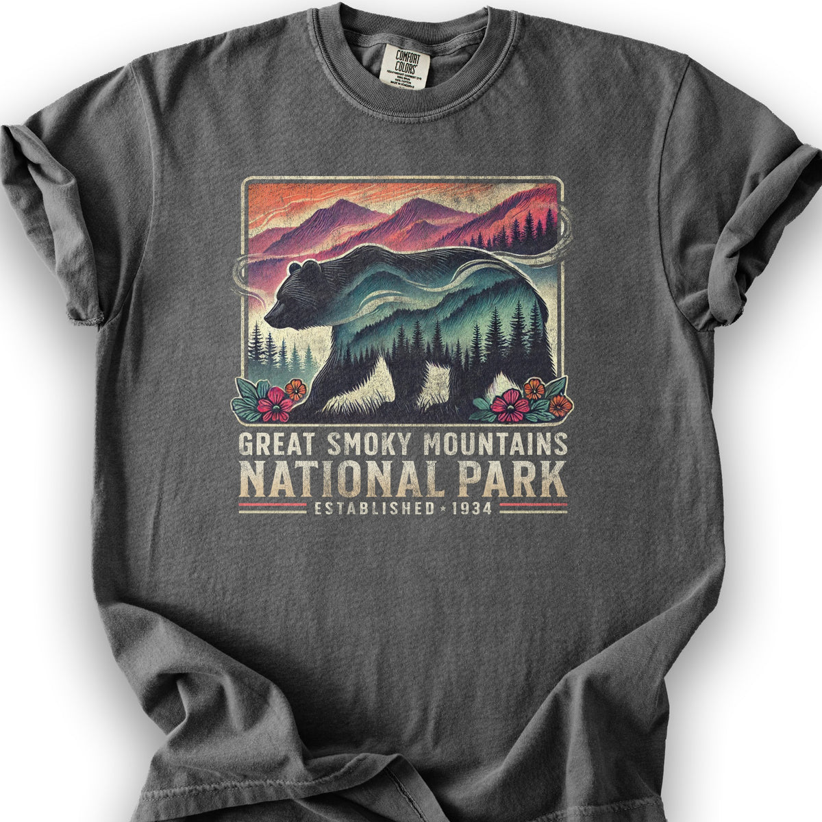Great Smoky Mountains "Mountain Bear" T-Shirt - Pepper