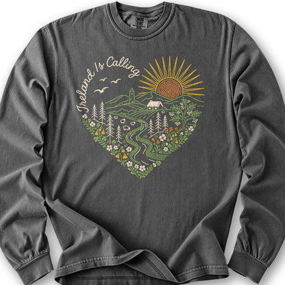 Ireland is Calling Heart Long Sleeve Shirt - Pepper