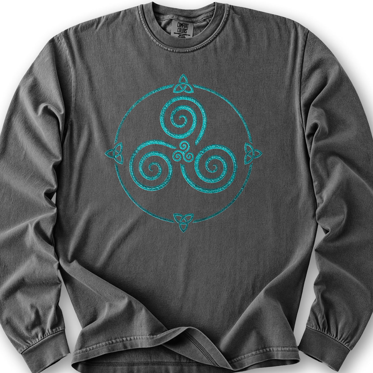 Celtic Triskele Spiral Long Sleeve Shirt - Pepper