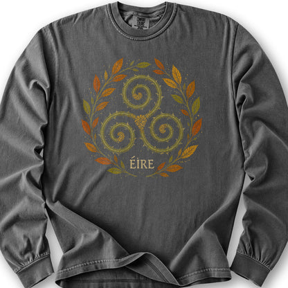 Éire Autumn Spiral Long Sleeve Shirt - Pepper