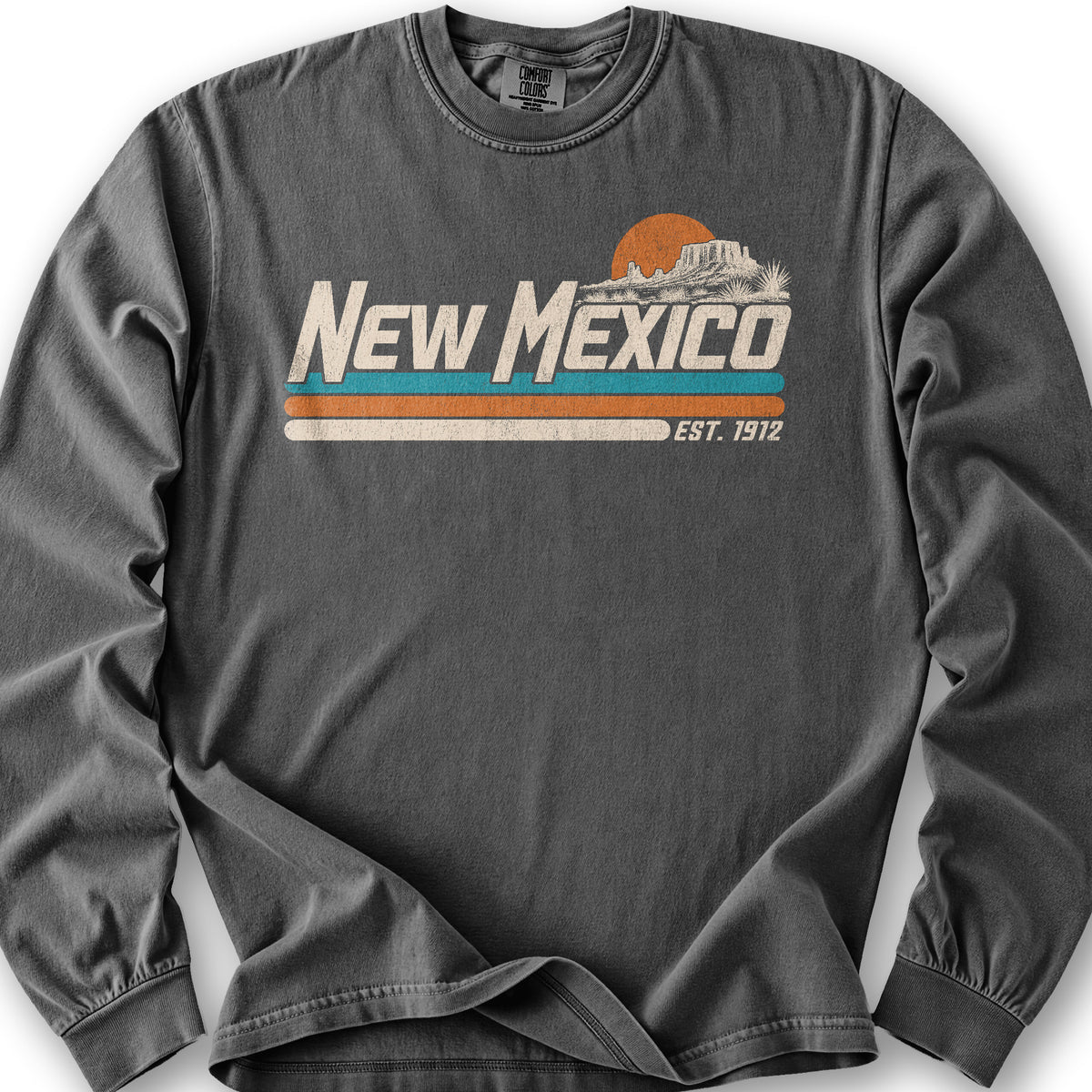 New Mexico Retro Stripe Long Sleeve Shirt - Pepper