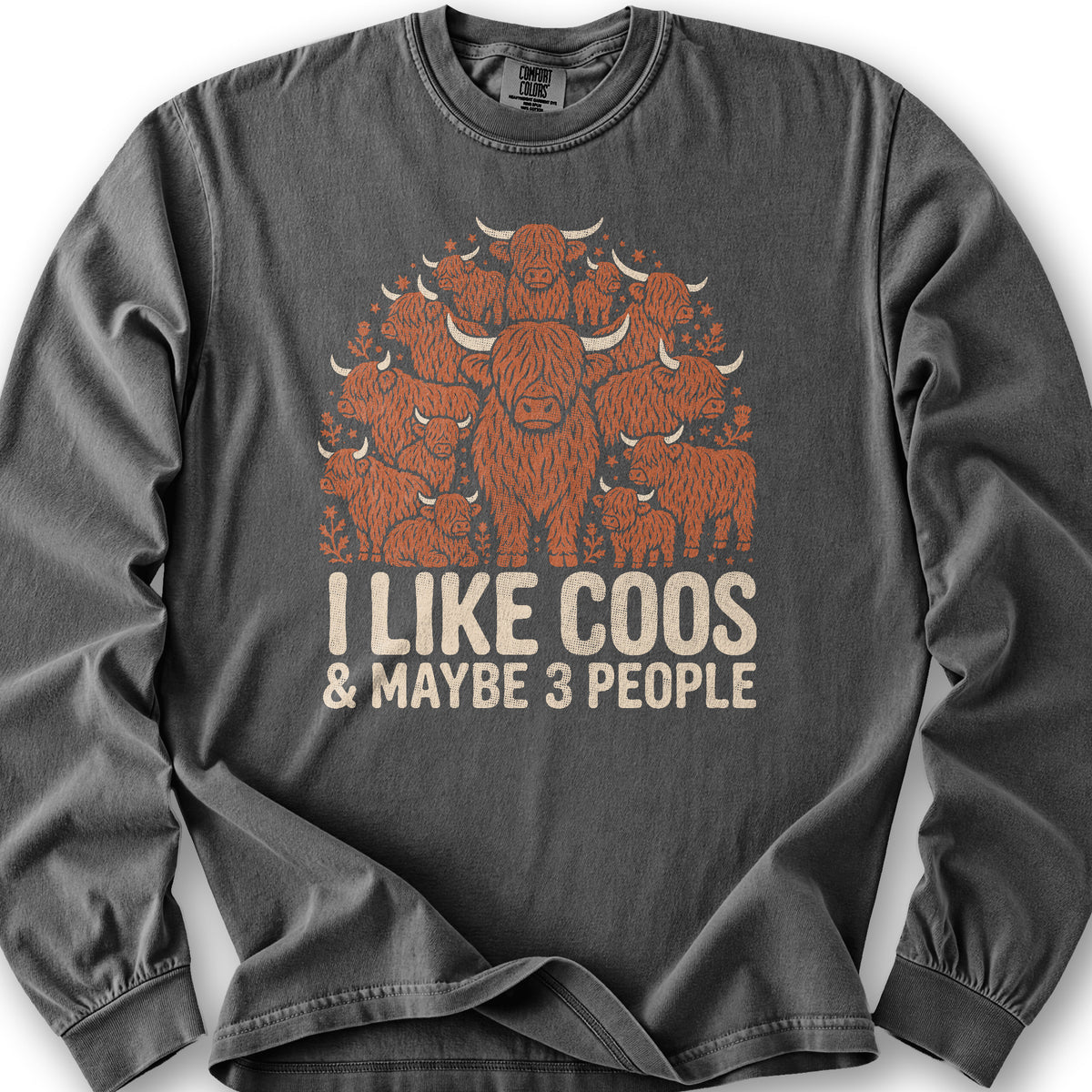 I Like Coos Long Sleeve Shirt - Pepper