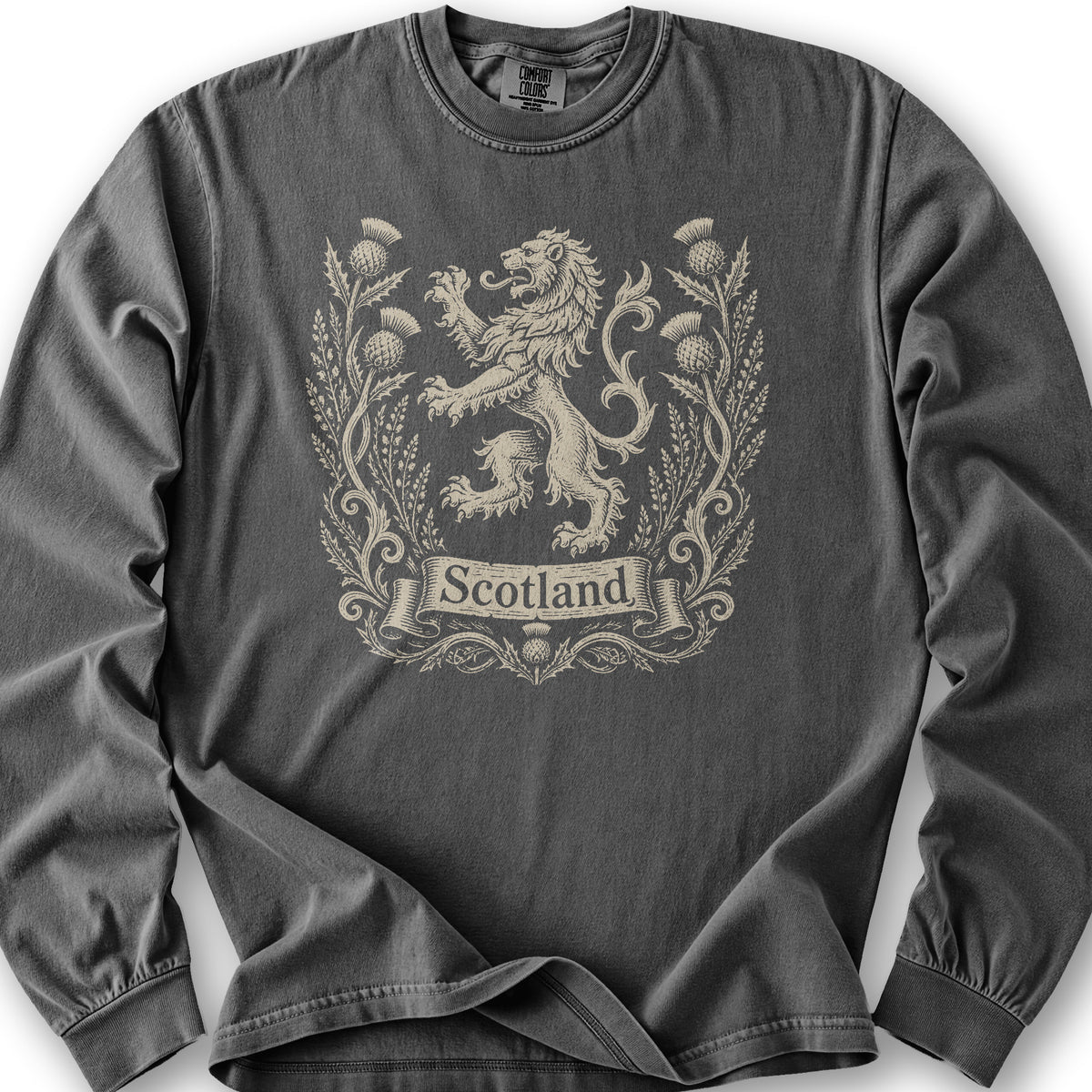 Scotland Lion Crest Long Sleeve Shirt - Pepper