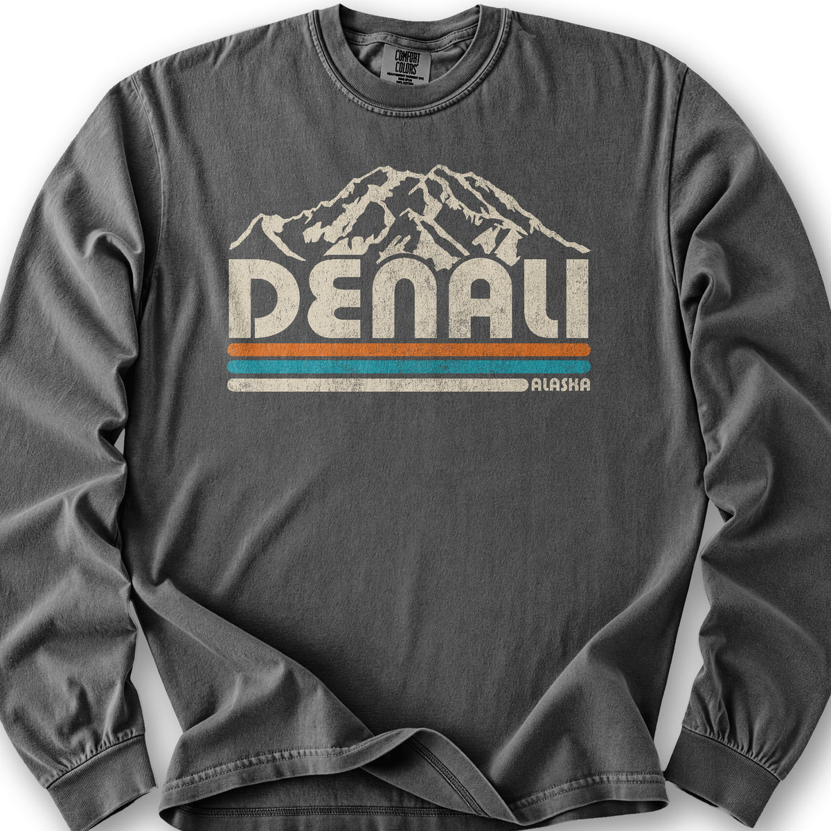 Denali Alaska Retro Stripe Long Sleeve Shirt - Pepper