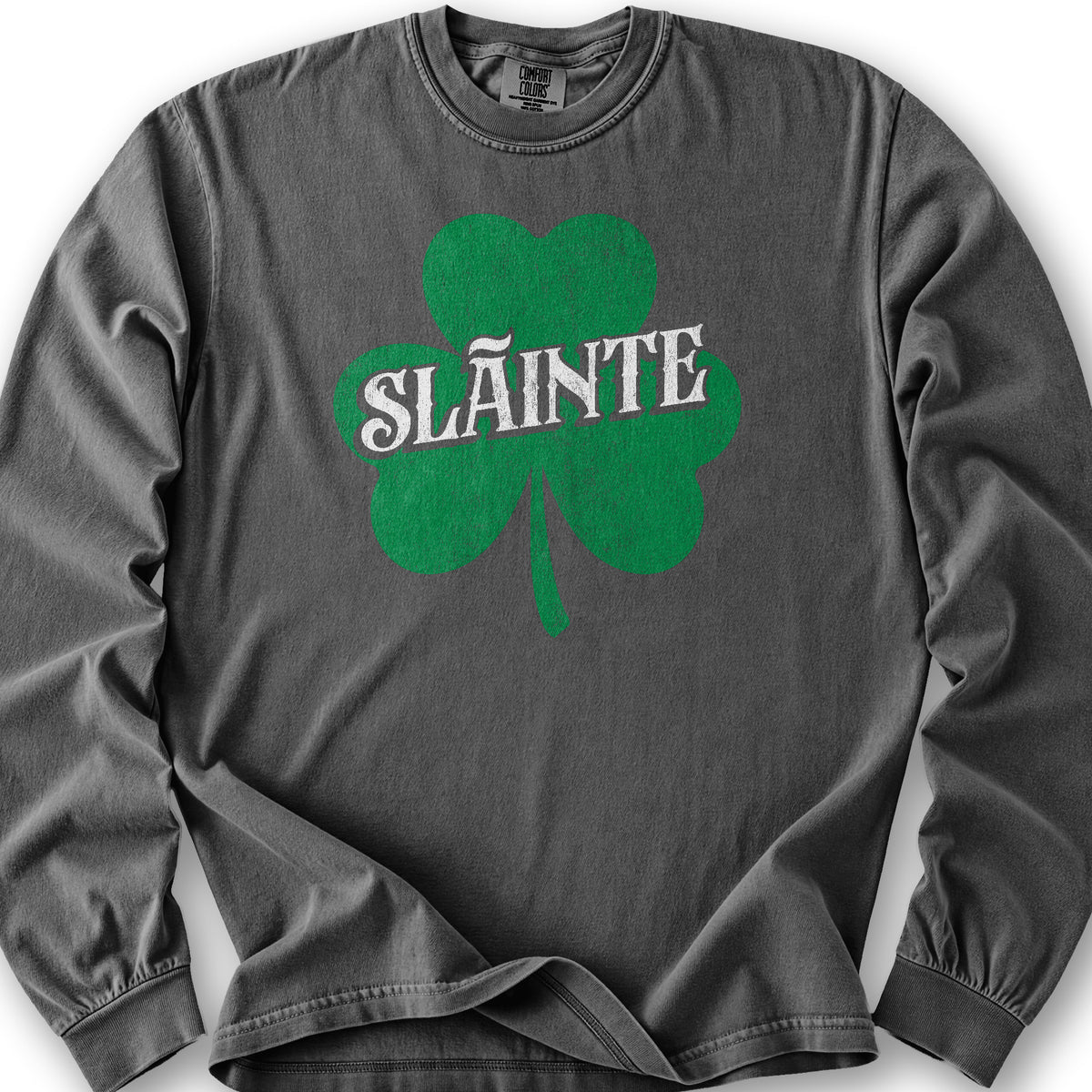 Sláinte Textured Shamrock Long Sleeve Shirt