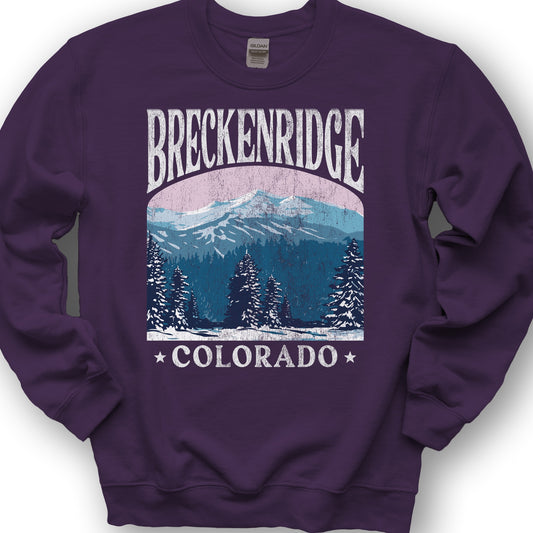 Breckenridge Colorado "Big and Bold" Sweatshirt - Purple