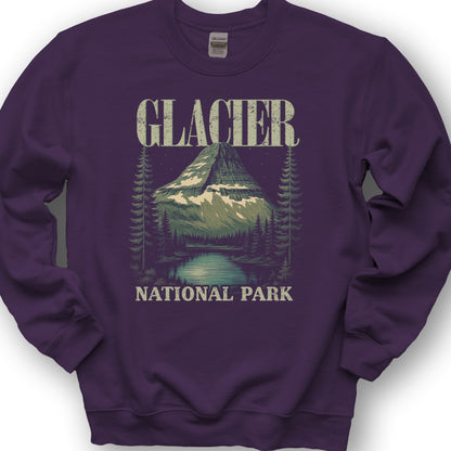 Glacier National Park "Bearhat Mountain" Sweatshirt - Purple